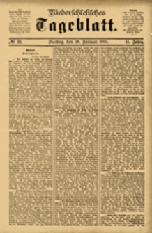 Niederschlesisches Tageblatt, no 21 (Freitag, den 26. Januar 1883)