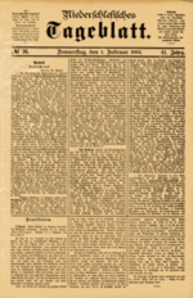 Niederschlesisches Tageblatt, no 26 (Donnerstag, den 1. Februar 1883)