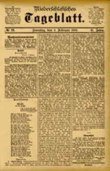Niederschlesisches Tageblatt, no 29 (Sonntag, den 4. Februar 1883)