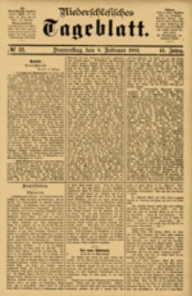 Niederschlesisches Tageblatt, no 32 (Donnerstag, den 8. Februar 1883)