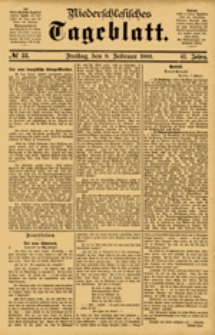 Niederschlesisches Tageblatt, no 33 (Freitag, den 9. Februar 1883)