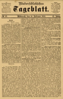 Niederschlesisches Tageblatt, no 37 (Mittwoch, den 14. Februar 1883)