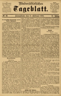 Niederschlesisches Tageblatt, no 40 (Sonnabend, den 17. Februar 1883)