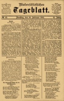 Niederschlesisches Tageblatt, no 42 (Dienstag, den 20. Februar 1883)