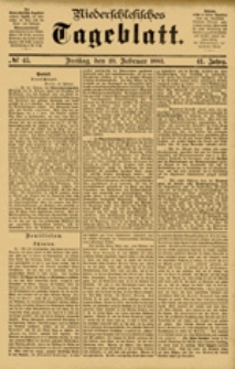 Niederschlesisches Tageblatt, no 45 (Freitag, den 23. Februar 1883)