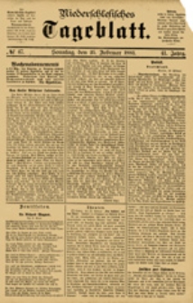 Niederschlesisches Tageblatt, no 47 (Sonntag, den 25. Februar 1883)