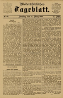 Niederschlesisches Tageblatt, no 60 (Dienstag, den 13. März 1883)