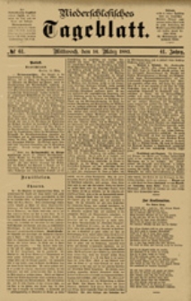 Niederschlesisches Tageblatt, no 61 (Mittwoch, den 14. März 1883)