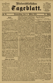 Niederschlesisches Tageblatt, no 62 (Donnerstag, den 15. März 1883)