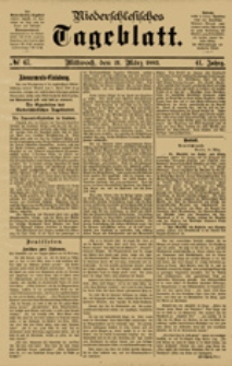 Niederschlesisches Tageblatt, no 67 (Mittwoch, den 21. März 1883)