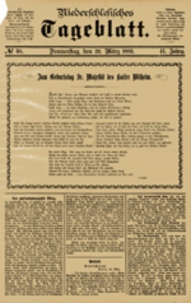 Niederschlesisches Tageblatt, no 68 (Donnerstag, den 22. März 1883)
