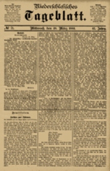 Niederschlesisches Tageblatt, no 71 (Mittwoch, den 28. März 1883)