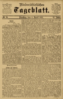 Niederschlesisches Tageblatt, no 76 (Dienstag, den 3. April 1883)