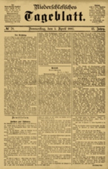 Niederschlesisches Tageblatt, no 78 (Donnerstag, den 5. April 1883)
