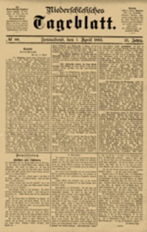 Niederschlesisches Tageblatt, no 80 (Sonnabend, den 7. April 1883)