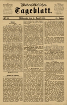 Niederschlesisches Tageblatt, no 83 (Mittwoch, den 11. April 1883)