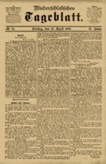 Niederschlesisches Tageblatt, no 85 (Freitag, den 13. April 1883)