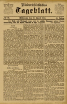Niederschlesisches Tageblatt, no 89 (Mittwoch, den 18. April 1883)