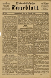 Niederschlesisches Tageblatt, no 91 (Sonnabend, den 21. April 1883)