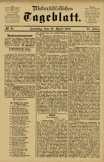 Niederschlesisches Tageblatt, no 98 (Sonntag, den 29. April 1883)