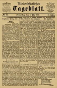 Niederschlesisches Tageblatt, no 101 (Donnerstag, den 3. Mai 1883)