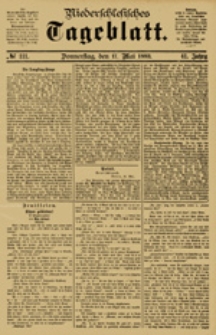 Niederschlesisches Tageblatt, no 111 (Donnerstag, den 17. Mai 1883)