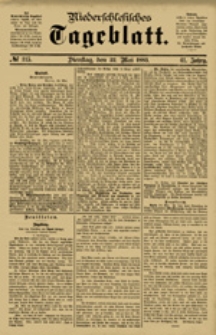 Niederschlesisches Tageblatt, no 115 (Dienstag, den 22. Mai 1883)
