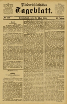 Niederschlesisches Tageblatt, no 119 (Sonnabend, den 26. Mai 1883)