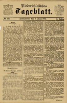 Niederschlesisches Tageblatt, no 131 (Sonnabend, den 9. Juni 1883)
