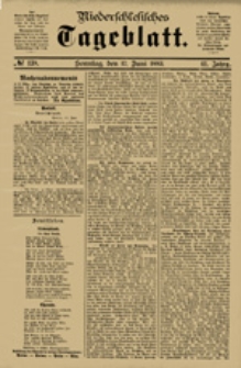 Niederschlesisches Tageblatt, no 138 (Sonntag, den 17. Juni 1883)