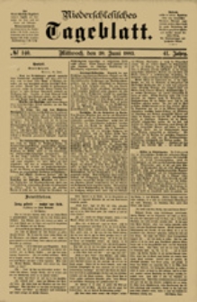 Niederschlesisches Tageblatt, no 140 (Mittwoch, den 20. Juni 1883)
