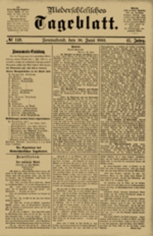 Niederschlesisches Tageblatt, no 149 (Sonnabend, den 30. Juni 1883)