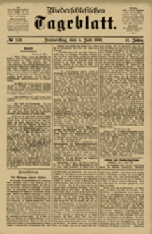 Niederschlesisches Tageblatt, no 153 (Donnerstag, den 5. Juli 1883)
