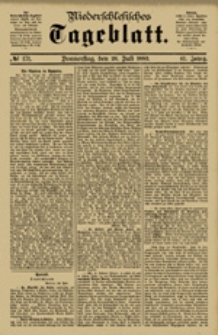 Niederschlesisches Tageblatt, no 171 (Donnerstag, den 26. Juli 1883)