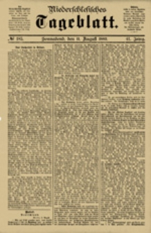 Niederschlesisches Tageblatt, no 185 (Sonnabend, den 11. August 1883)