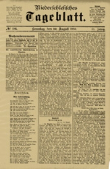 Niederschlesisches Tageblatt, no 186 (Sonntag, den 12. August 1883)