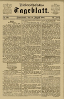 Niederschlesisches Tageblatt, no 191 (Sonnabend, den 18. August 1883)