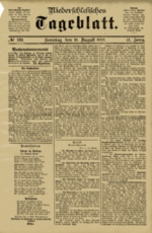 Niederschlesisches Tageblatt, no 192 (Sonntag, den 19. August 1883)
