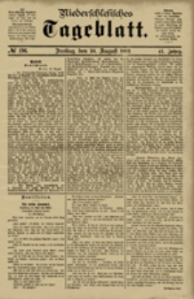 Niederschlesisches Tageblatt, no 197 (Sonnabend, den 25. August 1883)