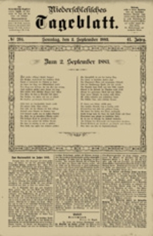 Niederschlesisches Tageblatt, no 204 (Sonntag, den 2. September 1883)