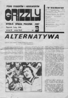 GRIZZLY : pismo student&oacute;w i absolwent&oacute;w, nr 4 (marzec - kwiecień 1988)