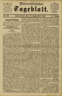 Niederschlesisches Tageblatt, no 221 (Sonnabend, den 22. September 1883)