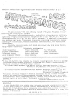 Informator akademicki NZS : biuletyn informacyjny Międzyuczelnianej Komisji Koordynacyjnej NZS, komunikat KKK NZS (09.10.1988)