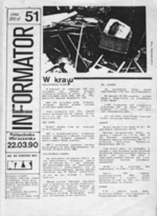 Informator NZS Politechnika Warszawska, nr 33 (18 XI 1988)