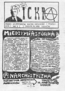Iskra: pismo uczestnik&oacute;w Ruchu "Wolność i Pok&oacute;j", nr 1 (dnia 28.5.1988)