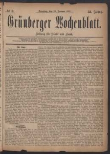 Grünberger Wochenblatt: Zeitung für Stadt und Land, No. 8. (28. Januar 1877)
