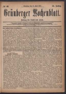 Grünberger Wochenblatt: Zeitung für Stadt und Land, No. 48. (17. Juni 1877)