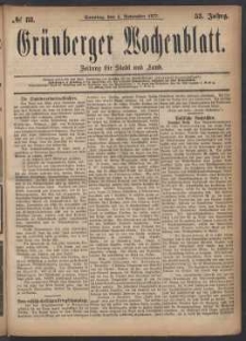 Grünberger Wochenblatt: Zeitung für Stadt und Land, No. 88. (4. November 1877)