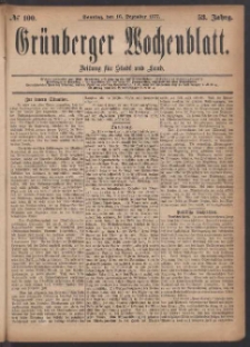Grünberger Wochenblatt: Zeitung für Stadt und Land, No. 100. (16. Dezember 1877)