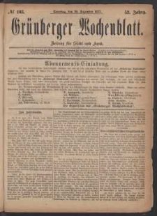 Grünberger Wochenblatt: Zeitung für Stadt und Land, No. 103. (30. Dezember 1877)